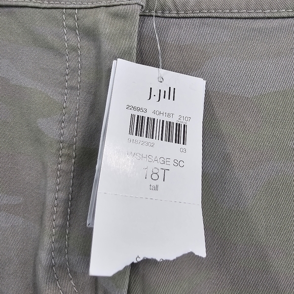 J Jill Pants Women 18 Tall Camo Gray Green Washed Sage Chino Khaki Straight - Picture 9 of 10